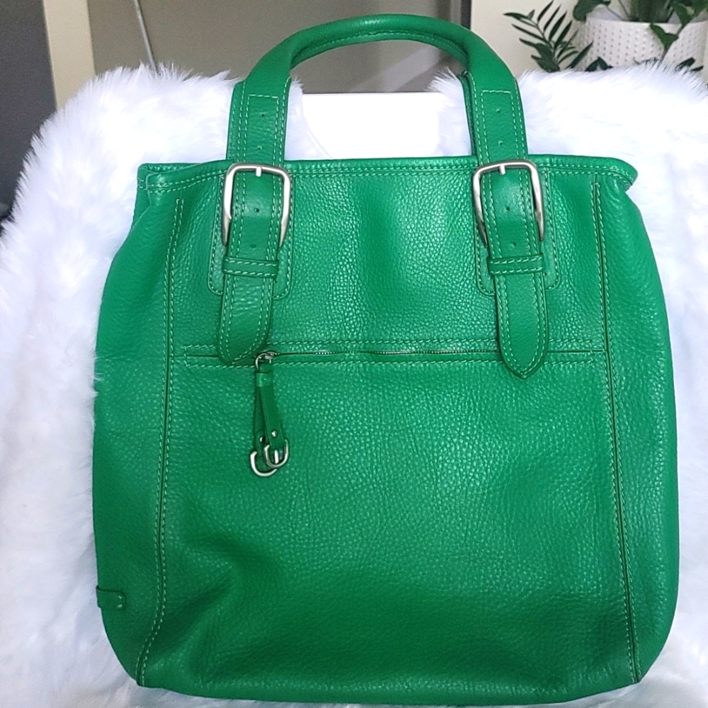 Cole Haan Vibrant Green Leather Tote